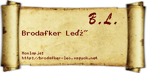 Brodafker Leó névjegykártya